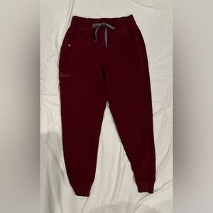 Figs Burgundy Jogger Scrub Pants Size Medium